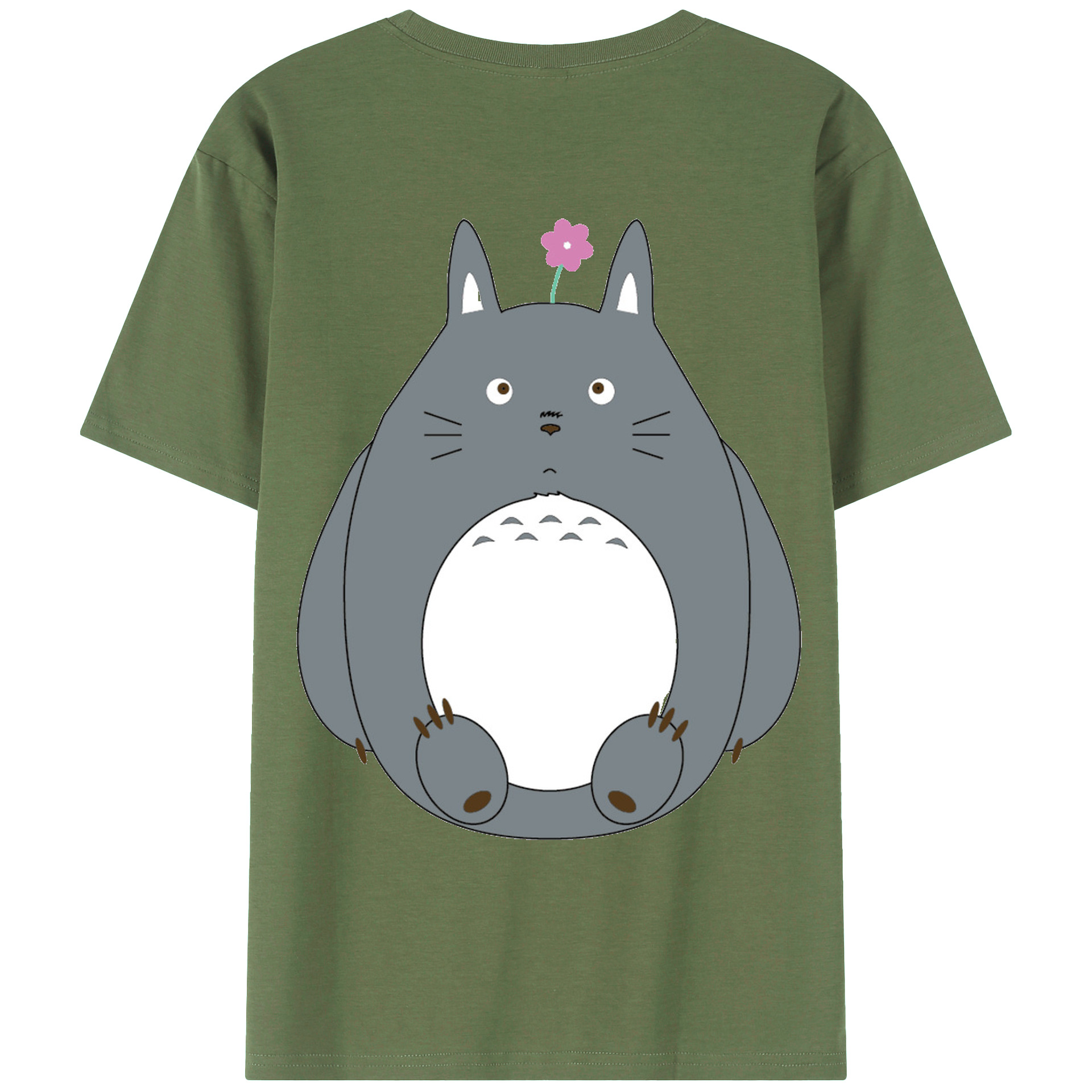 （画像用） となりのトトロ 草壁メイ 草壁サツキ My Neighbor Totoro Satsuki Kusakabe Mei Kusakabe 綿100％ メンズ半袖Tシャツ（バックプリント） 通気性